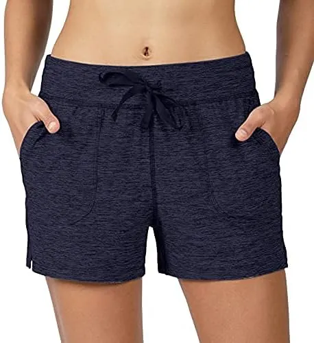 90 Degree By Reflex Lightweight Lounge Heather Shorts Drawstring Casual Summer Sleep Short Shorts for Women