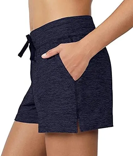 90 Degree By Reflex Lightweight Lounge Heather Shorts Drawstring Casual Summer Sleep Short Shorts for Women