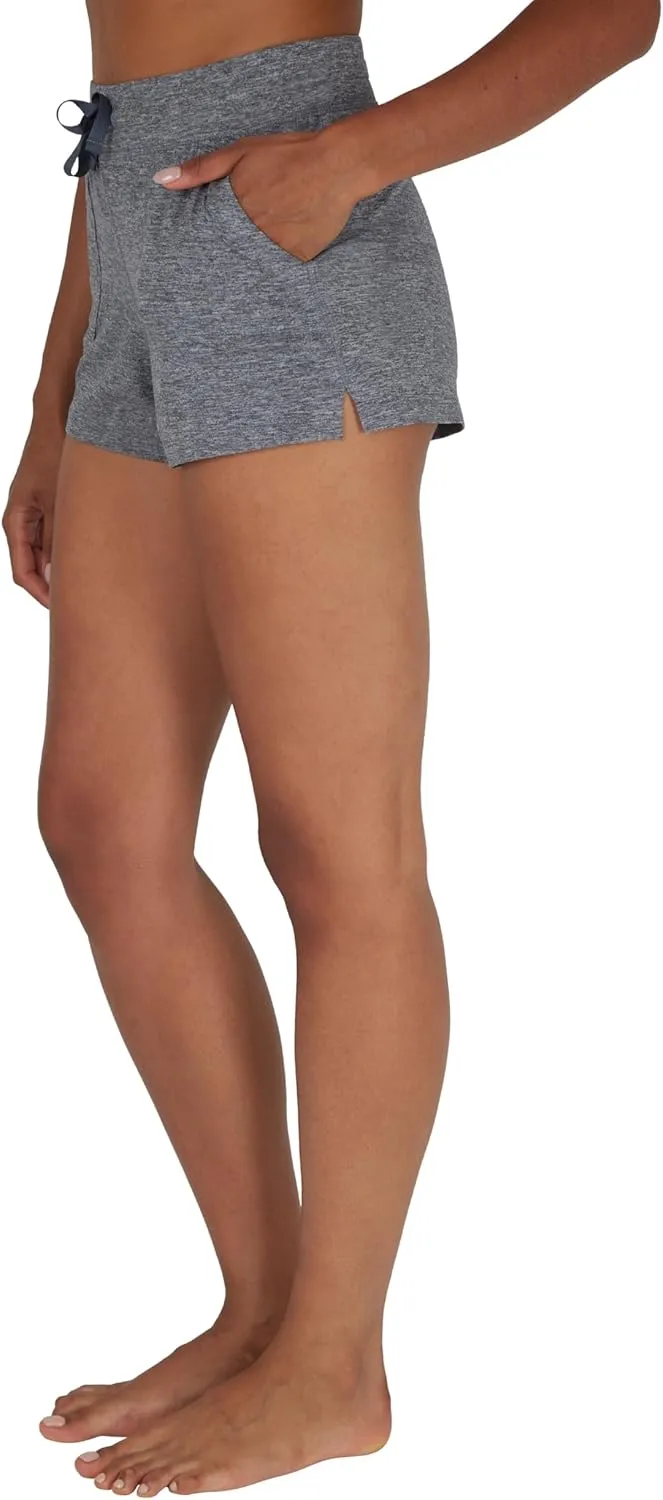 90 Degree By Reflex Lightweight Lounge Heather Shorts Drawstring Casual Summer Sleep Short Shorts for Women