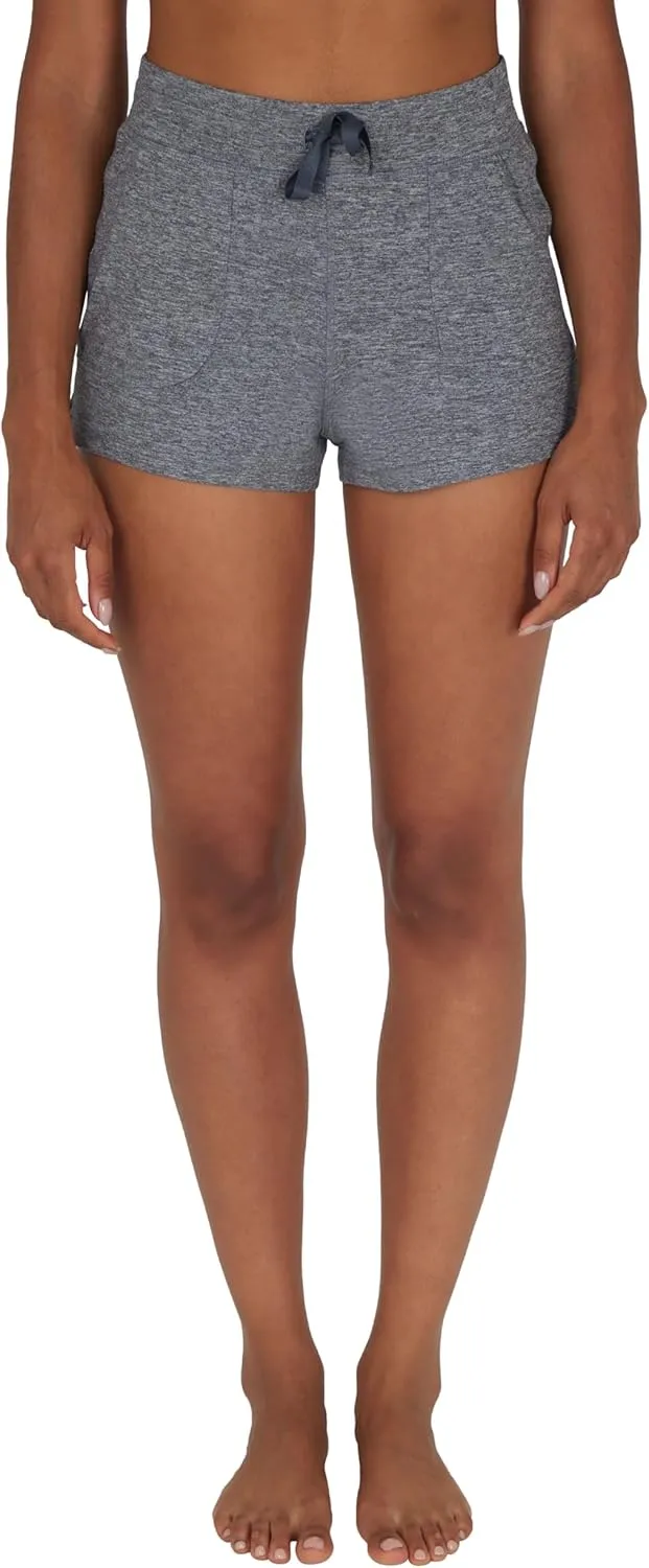 90 Degree By Reflex Lightweight Lounge Heather Shorts Drawstring Casual Summer Sleep Short Shorts for Women