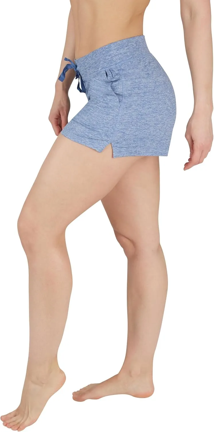 90 Degree By Reflex Lightweight Lounge Heather Shorts Drawstring Casual Summer Sleep Short Shorts for Women
