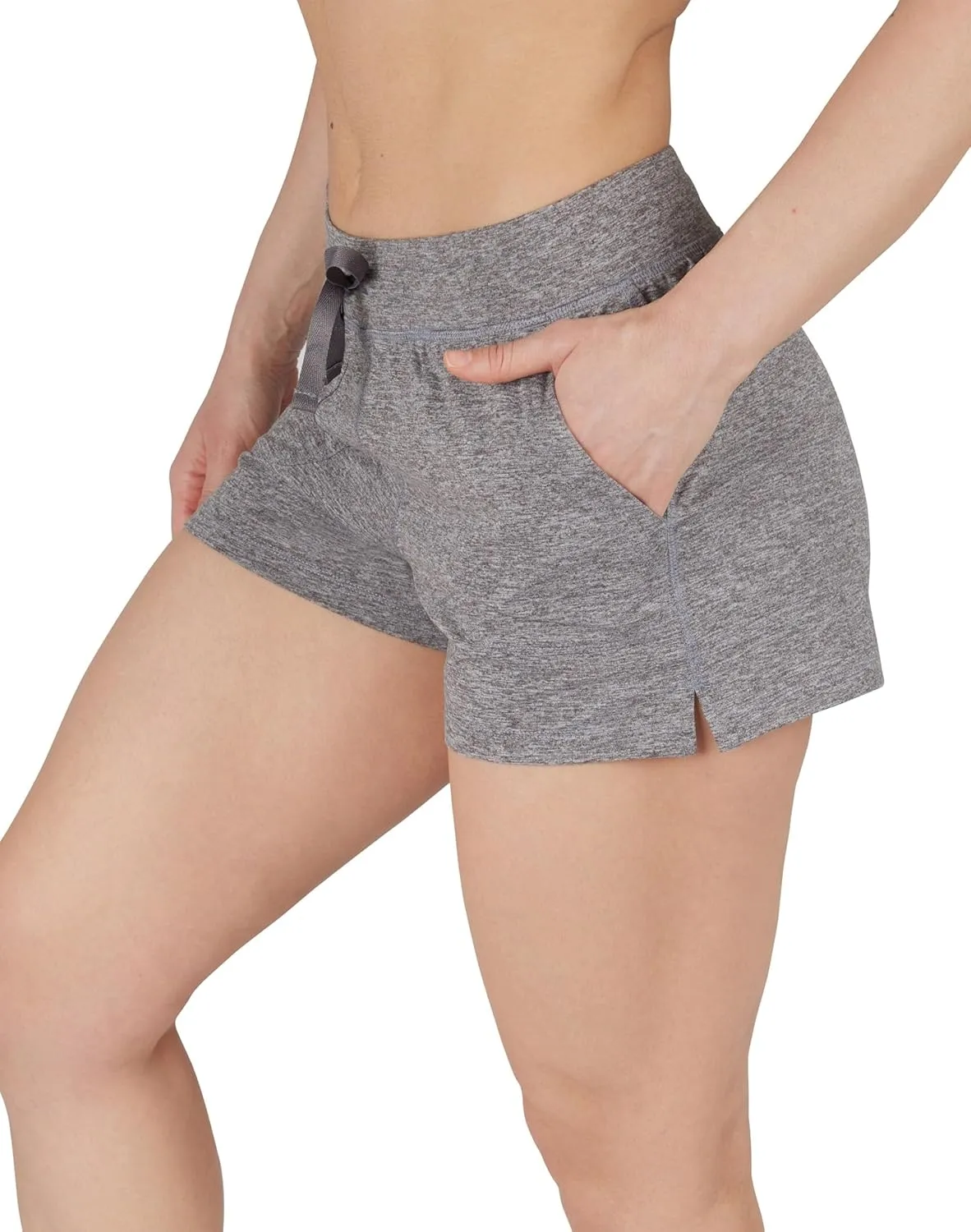 90 Degree By Reflex Lightweight Lounge Heather Shorts Drawstring Casual Summer Sleep Short Shorts for Women