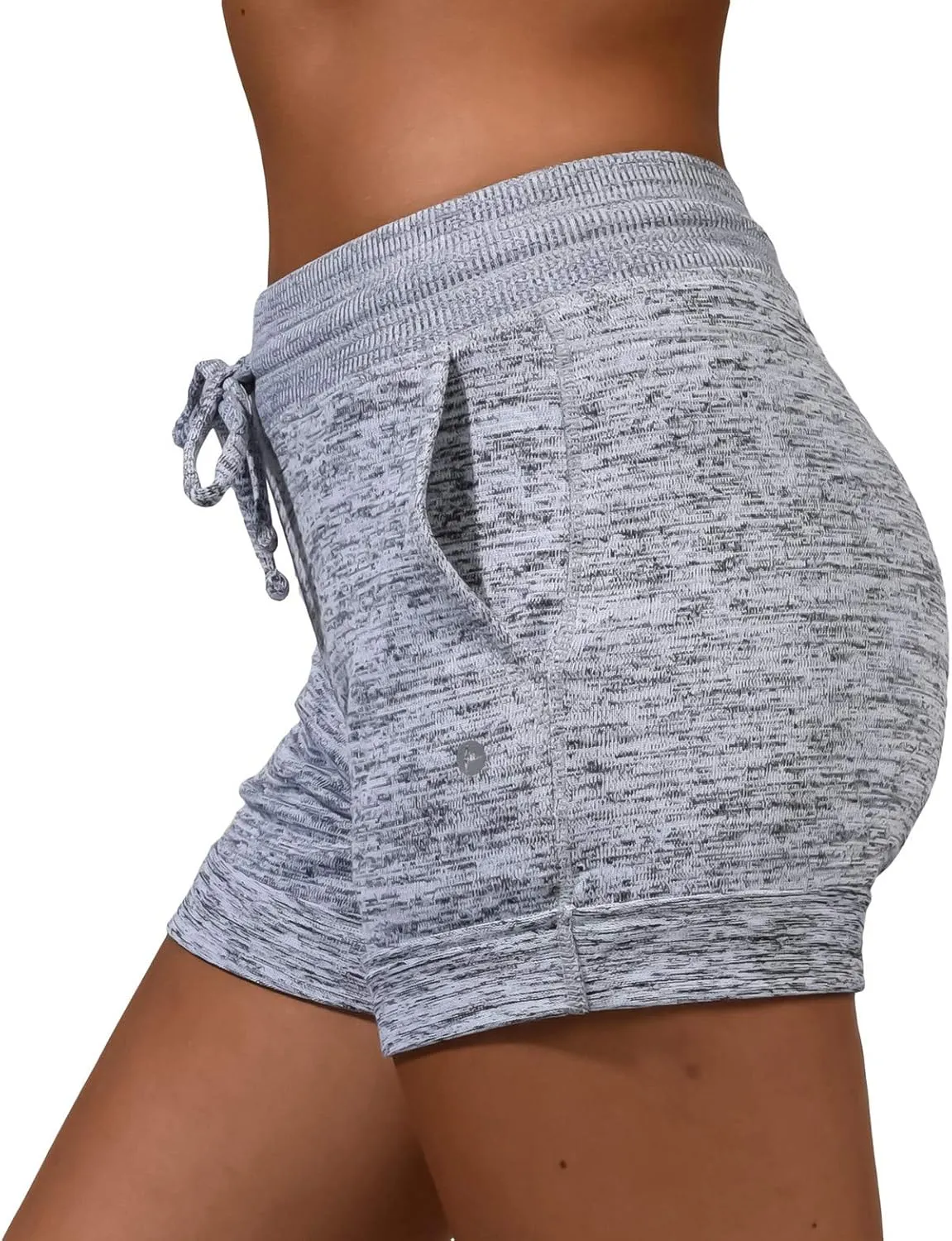 90 Degree by Reflex Soft Comfy Activewear Lounge Shorts with Pockets and Drawstring for Women