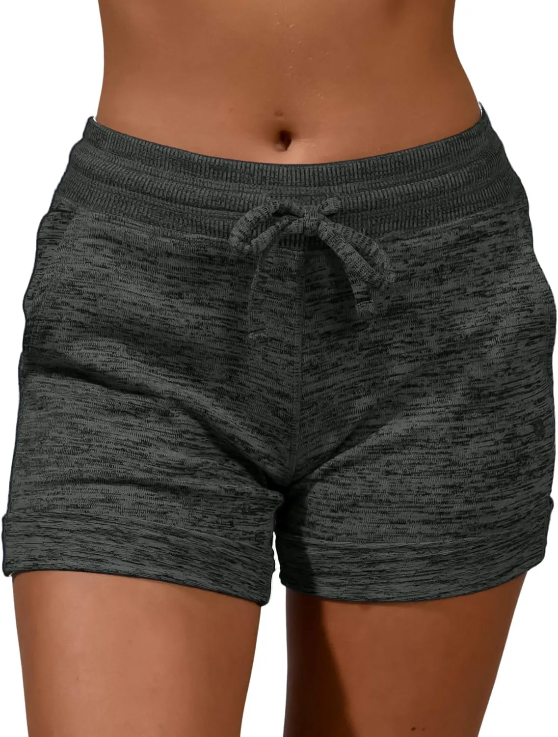 90 Degree by Reflex Soft Comfy Activewear Lounge Shorts with Pockets and Drawstring for Women