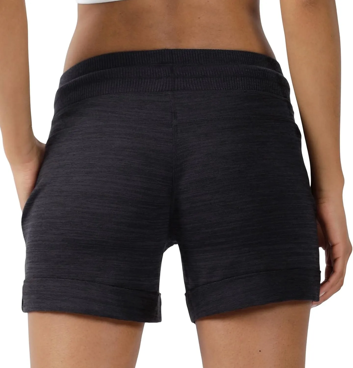 90 Degree by Reflex Soft Comfy Activewear Lounge Shorts with Pockets and Drawstring for Women