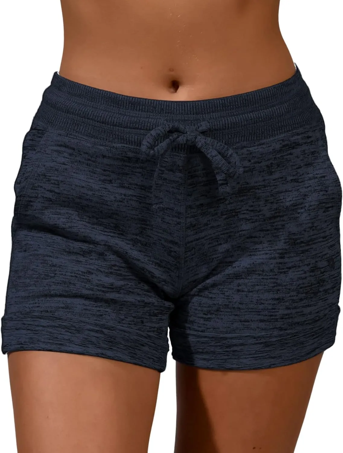 90 Degree by Reflex Soft Comfy Activewear Lounge Shorts with Pockets and Drawstring for Women
