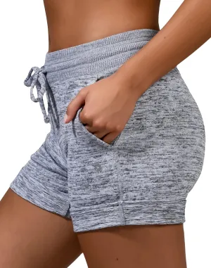 90 Degree by Reflex Soft Comfy Activewear Lounge Shorts with Pockets and Drawstring for Women