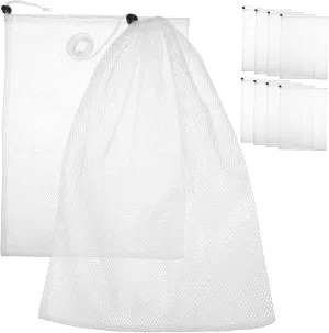 ABOOFAN Polyester Drawstring Mesh Bag Set 10pcs Vegetable Fruit Laundry Travel Storage Bag Space-saving