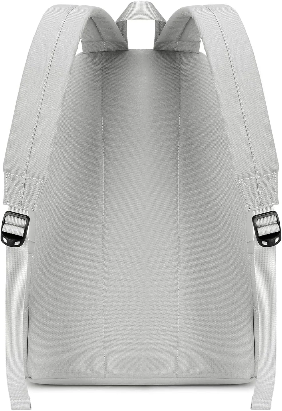 abshoo Lightweight Casual Unisex Backpack for School Solid Color Boobags (Light Grey)
