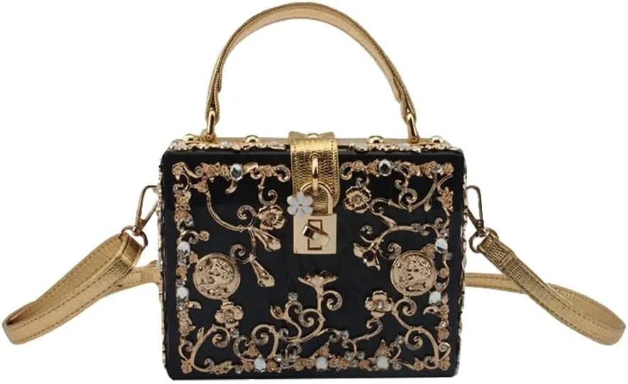 Acrylic Purse Clutch Bags Perspex Carved Bag Evening Handbags for Women Crystal Crossbody Shoulder Purse Wedding