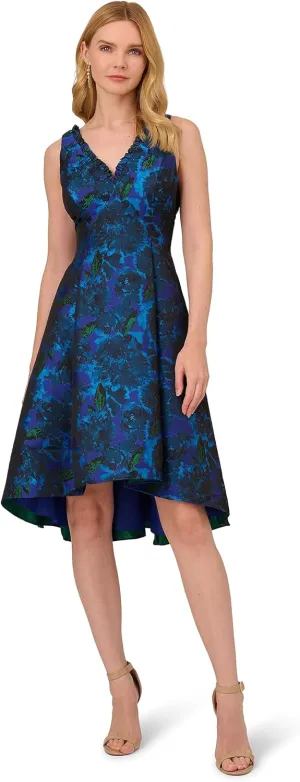 Adrianna Papell Women's Ruffle Jacquard Dress