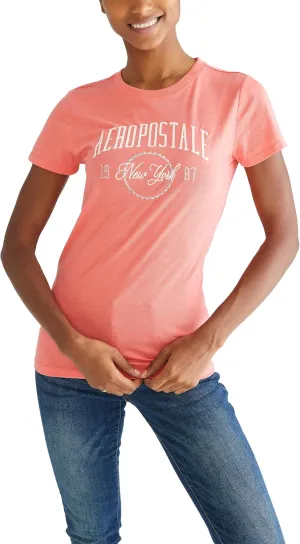 AEROPOSTALE Women's Arch Short Sleeve Graphic Tee