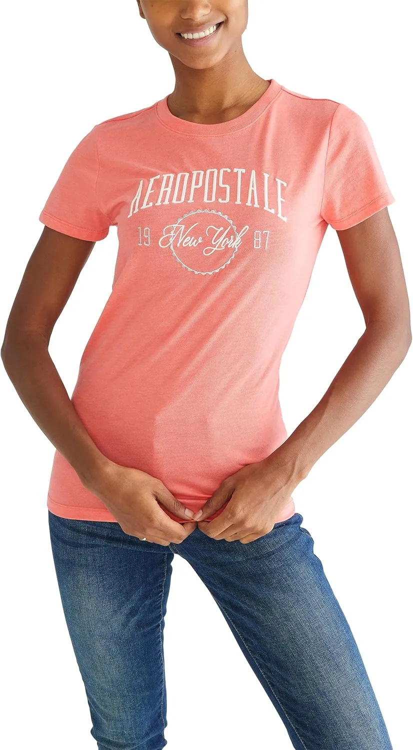 AEROPOSTALE Women's Arch Short Sleeve Graphic Tee