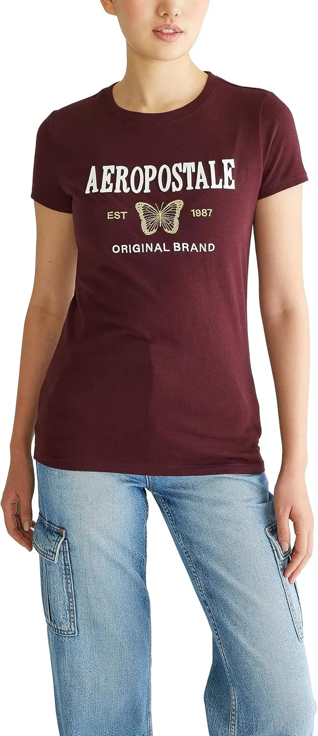 AEROPOSTALE Women's Block Short Sleeve Graphic Tee