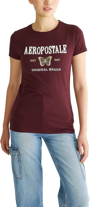 AEROPOSTALE Women's Block Short Sleeve Graphic Tee