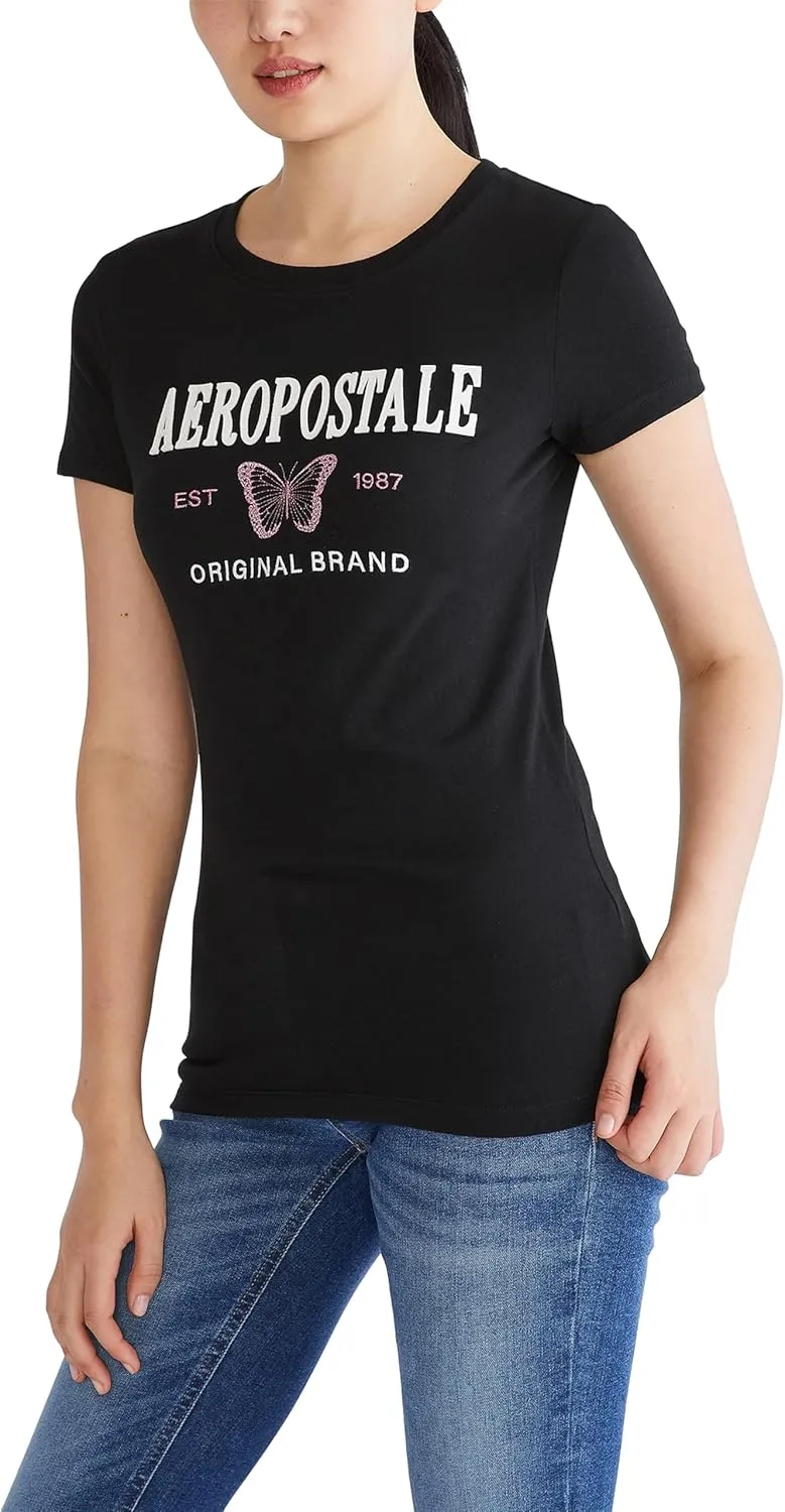 AEROPOSTALE Women's Block Short Sleeve Graphic Tee