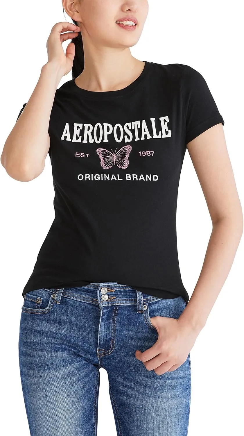 AEROPOSTALE Women's Block Short Sleeve Graphic Tee