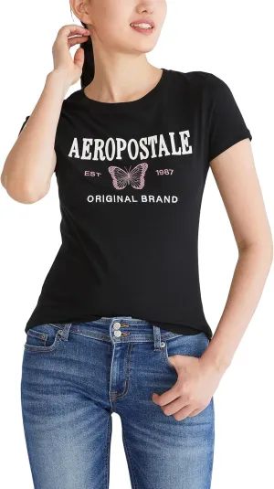 AEROPOSTALE Women's Block Short Sleeve Graphic Tee
