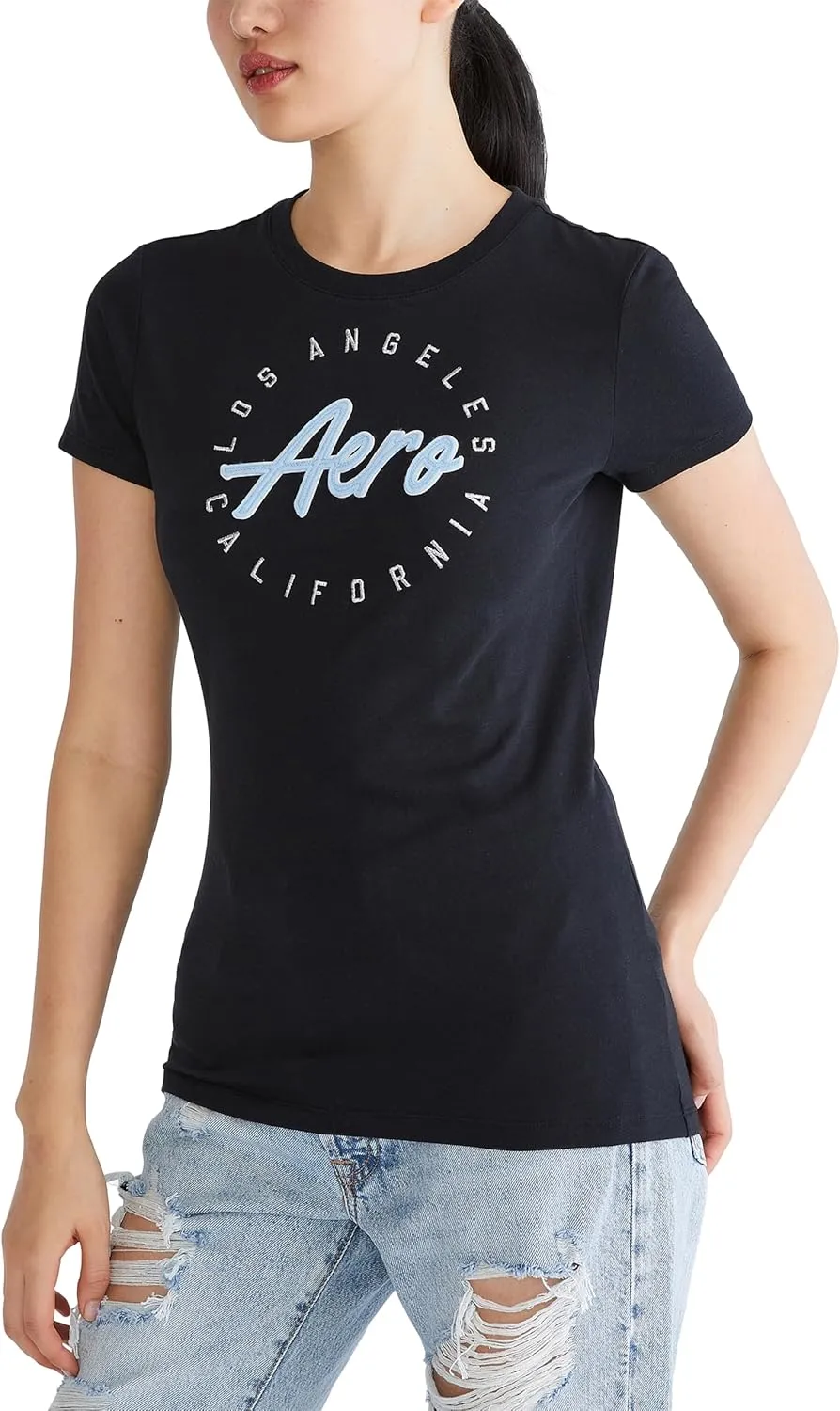 AEROPOSTALE Women's Script Short Sleeve Graphic Tee