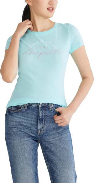 AEROPOSTALE Women's Script Short Sleeve Graphic Tee