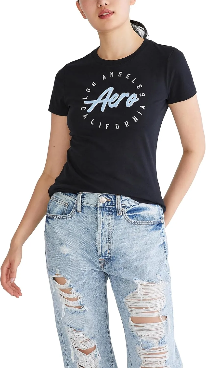 AEROPOSTALE Women's Script Short Sleeve Graphic Tee