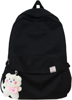 Aesthetic Backpack Cute Backpack School Supplies Laptop Bag for Teens Girls Women Students Solid Color
