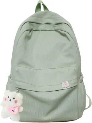 Aesthetic Backpack Cute Backpack School Supplies Laptop Bag for Teens Girls Women Students Solid Color