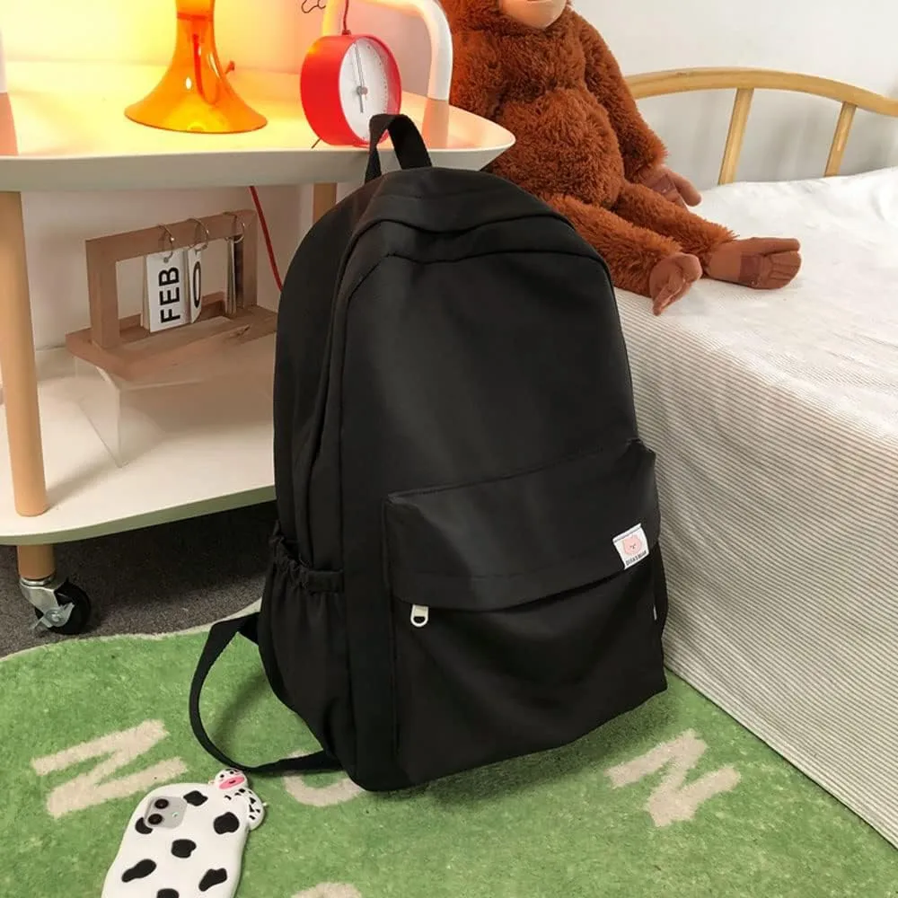 Aesthetic Backpack Cute Backpack School Supplies Laptop Bag for Teens Girls Women Students Solid Color