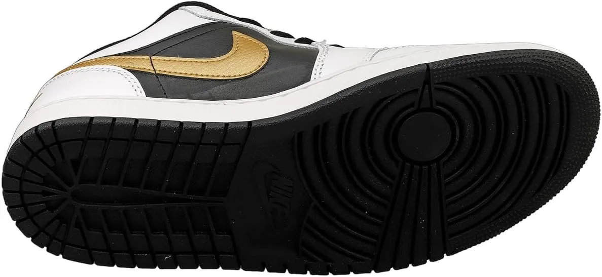 Air Jordan 1 Low Men's Shoes (553558-172, White/Metallic Gold-Black)