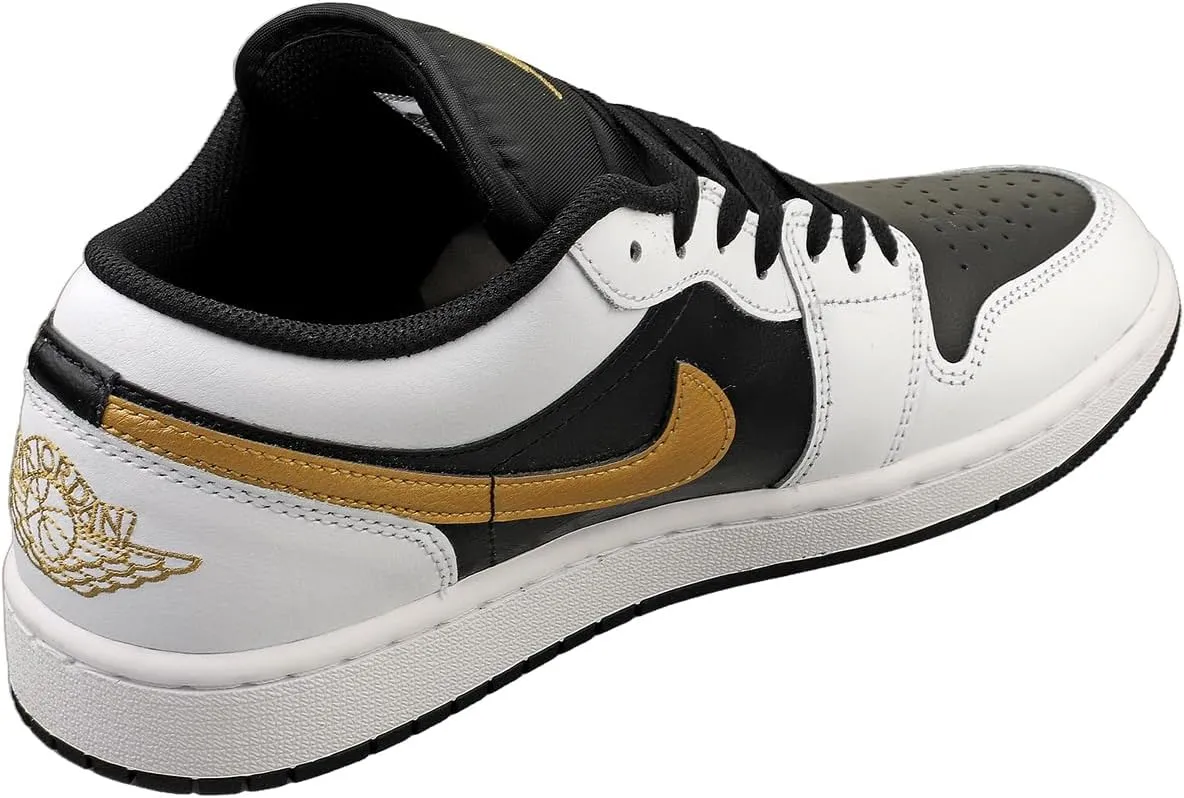 Air Jordan 1 Low Men's Shoes (553558-172, White/Metallic Gold-Black)