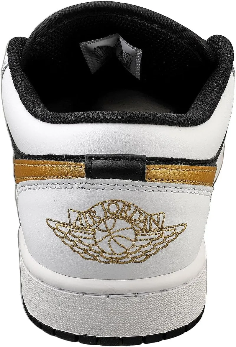 Air Jordan 1 Low Men's Shoes (553558-172, White/Metallic Gold-Black)