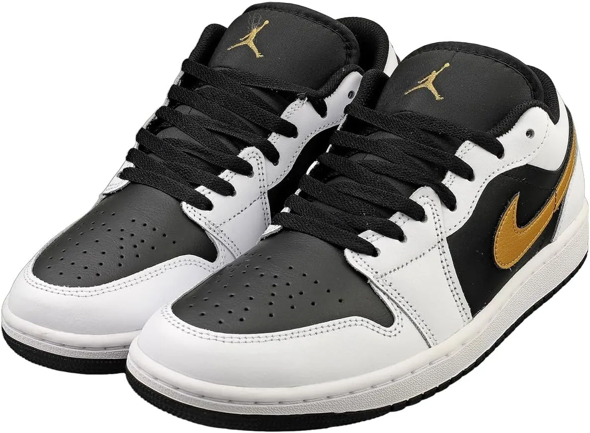 Air Jordan 1 Low Men's Shoes (553558-172, White/Metallic Gold-Black)