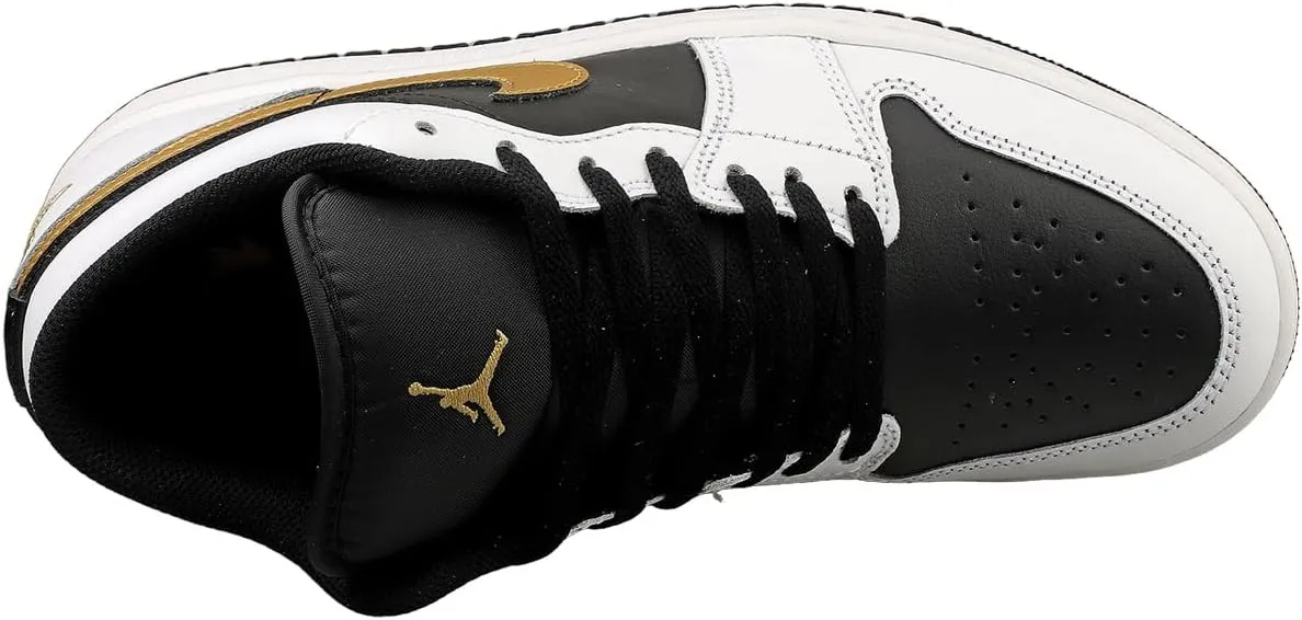 Air Jordan 1 Low Men's Shoes (553558-172, White/Metallic Gold-Black)