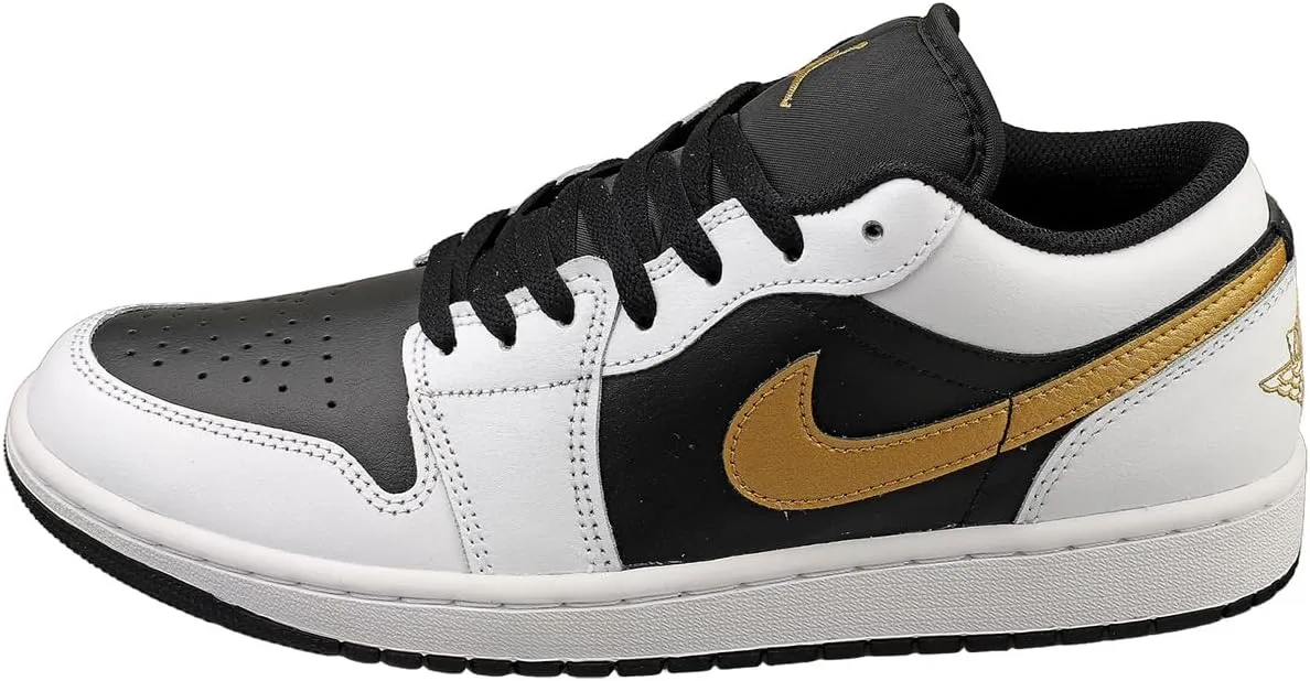 Air Jordan 1 Low Men's Shoes (553558-172, White/Metallic Gold-Black)