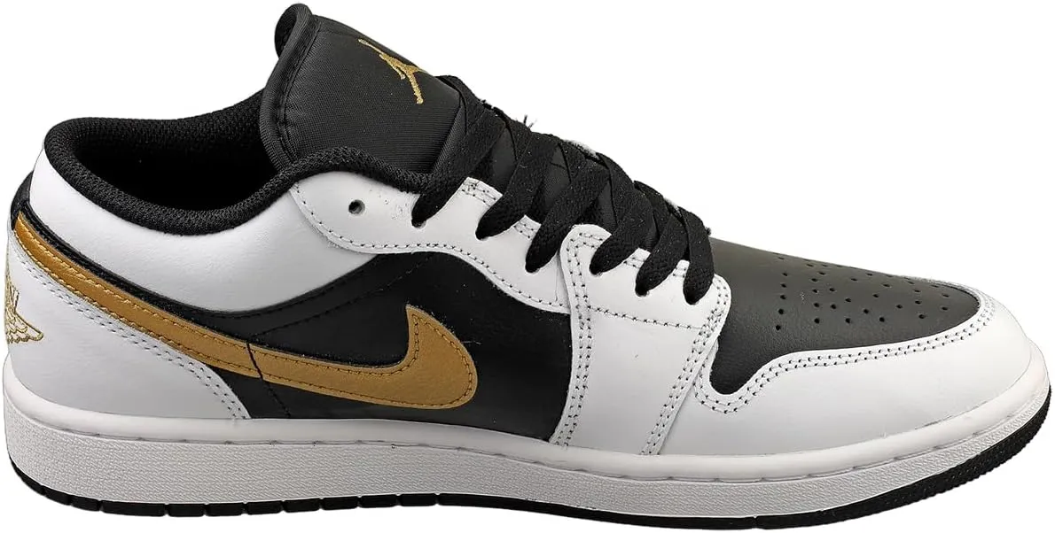 Air Jordan 1 Low Men's Shoes (553558-172, White/Metallic Gold-Black)