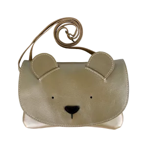 Alaula Purse | Bear | Champagne Metallic Leather