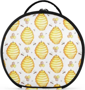 ALAZA Bees Bee Hives Honeycomb Travel Make Up Organizer Cosmetic Brush Bags Case