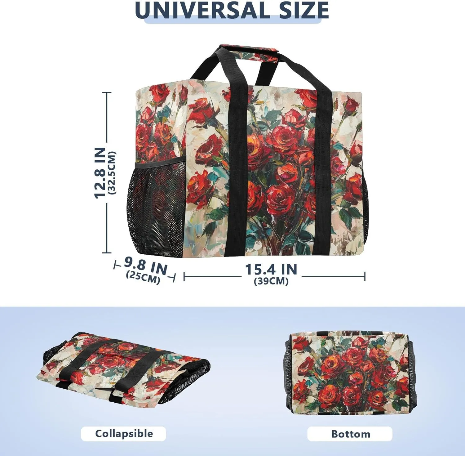 ALAZA Rose Petals Waterproof Beach Tote Bags