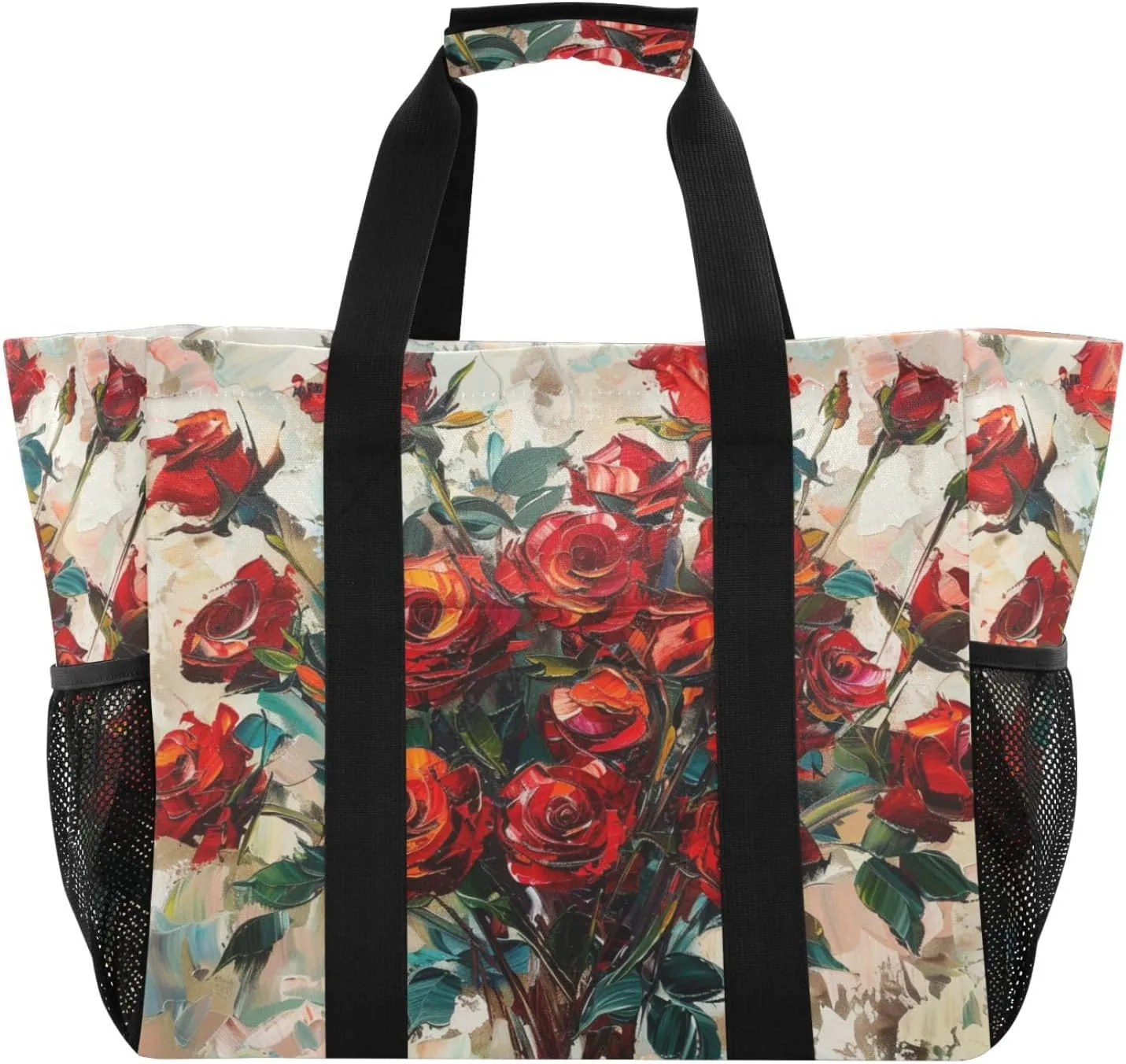 ALAZA Rose Petals Waterproof Beach Tote Bags