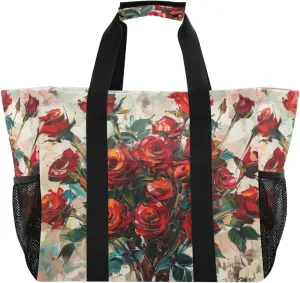 ALAZA Rose Petals Waterproof Beach Tote Bags
