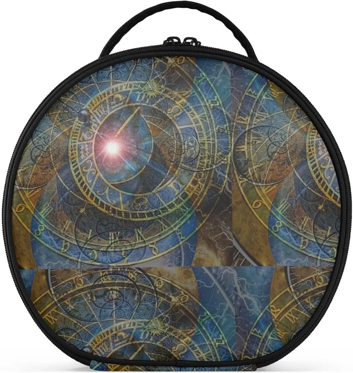 ALAZA Wheels of Time Astronomical Clock and Spirals of Eternity Makeup Brush Organizer Cosmetics Bags for Cosmetics Brushes