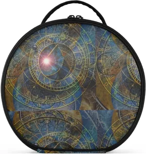 ALAZA Wheels of Time Astronomical Clock and Spirals of Eternity Makeup Brush Organizer Cosmetics Bags for Cosmetics Brushes