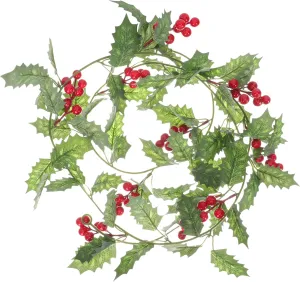Alipis Festive Decorative Artificial Rattan Vine with Leaves and Red Berries for Holiday Decor for Garden Decoration and Christmas Celebrations