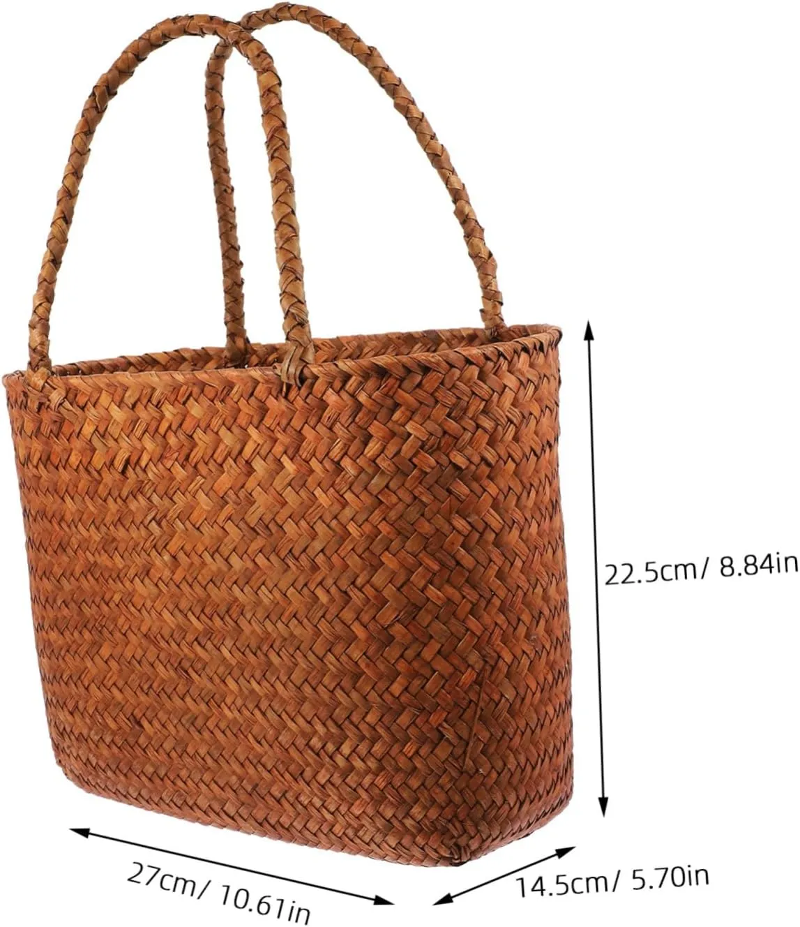 Alipis Woven Storage Basket African Market Basket Woven Straw Basket Grocery Basket Beach Shopping Bag Wicker Picnic Basket Wine Tote Willow Shoulder Bags Purse for Summer Travel