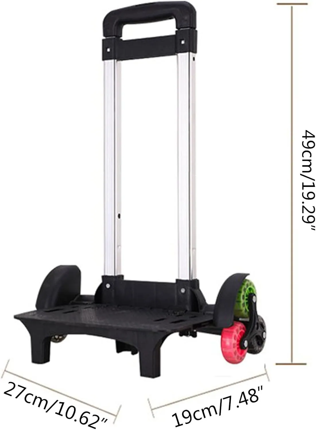 Aluminium Alloy Backpack Trolley with 6 Foldable Trolley Cart Wheeled Hand Truck for Luggage Backpack School Bags