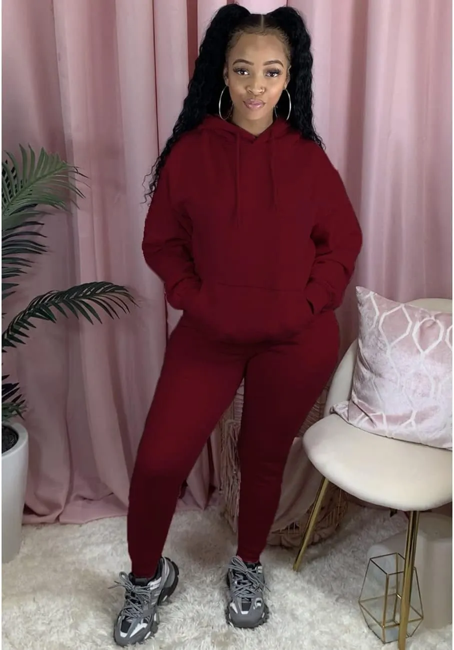 Alunzoem Sweatsuits for Women Set 2 Piece Jogging Outfits Long Sleeve Hoodie Sweatshirt Sweatpants Tracksuit
