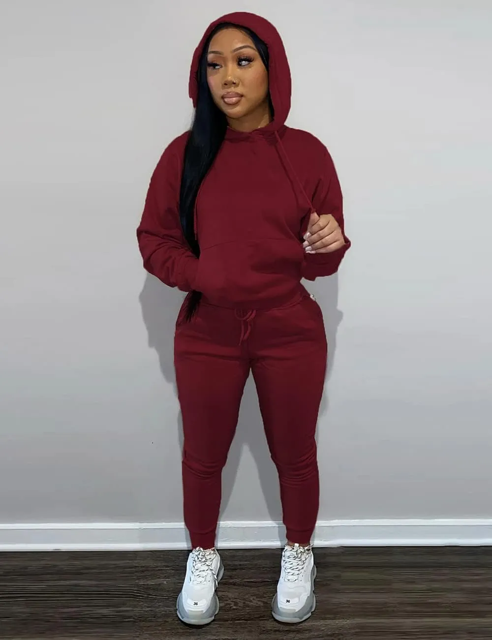 Alunzoem Sweatsuits for Women Set 2 Piece Jogging Outfits Long Sleeve Hoodie Sweatshirt Sweatpants Tracksuit