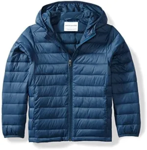Amazon Essentials Boys and Toddlers' Lightweight Water-Resistant Packable Hooded Puffer Jacket