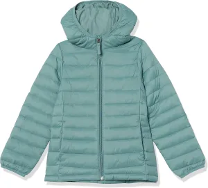 Amazon Essentials Girls and Toddlers' Lightweight Water-Resistant Packable Hooded Puffer Jacket