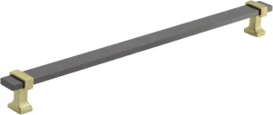 Amerock | Cabinet Pull | Black Chrome/Brushed Gold | 11-5/16 inch (288 mm) Center to Center | Overton | 1 Pack | Drawer Pull | Drawer Handle | Cabinet Hardware